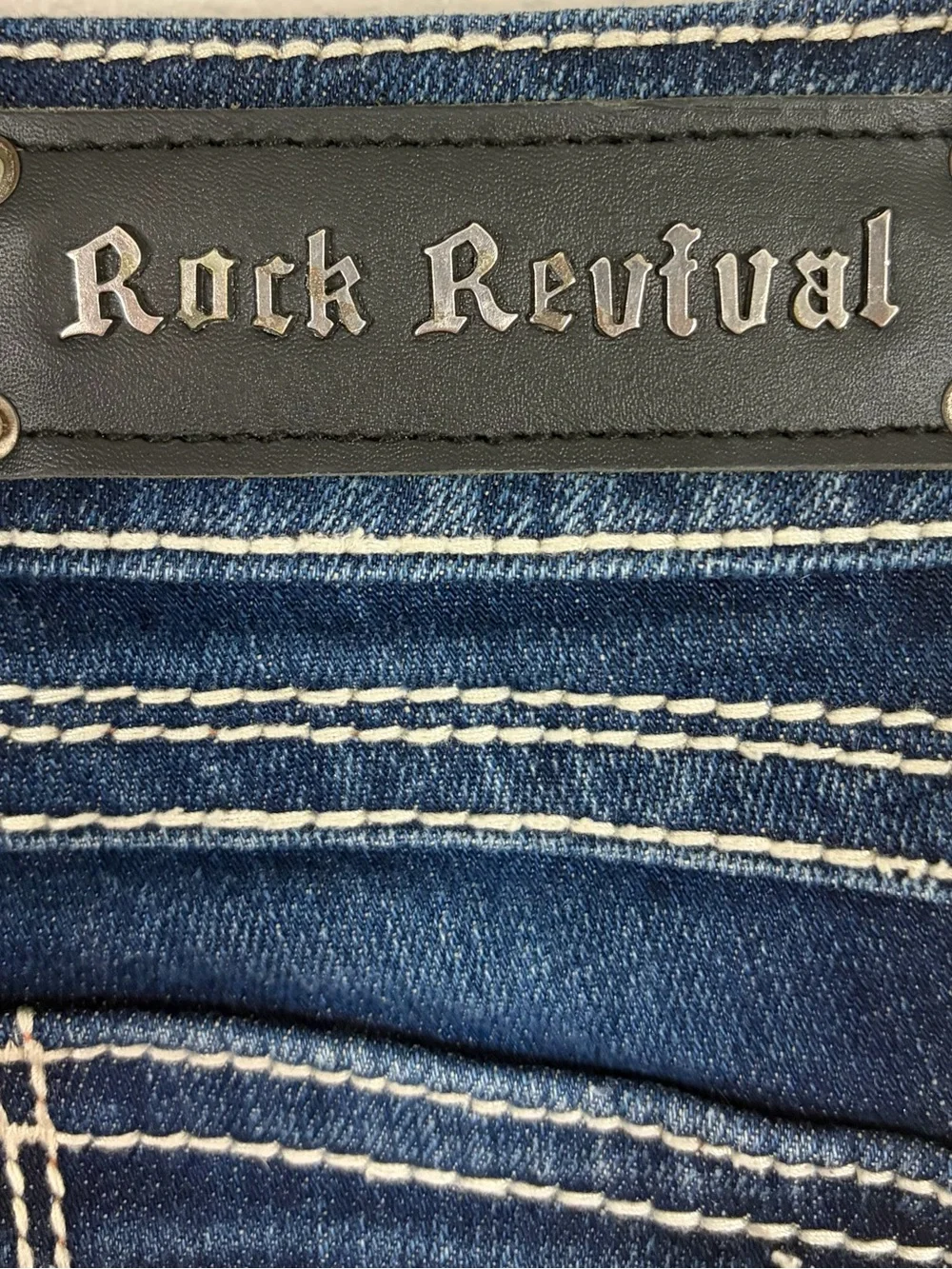 Rock Revival Heather Bootcut Jeans Women's Size 29 Medium Wash EUC Low Rise - Picture 7 of 11